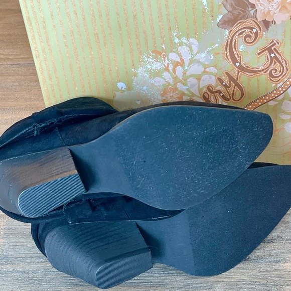 NIB VERY G WOMENS BLACK SAYLOR FASHION BOOTIES ROUND TOE SZ 8 - Picture 7 of 10